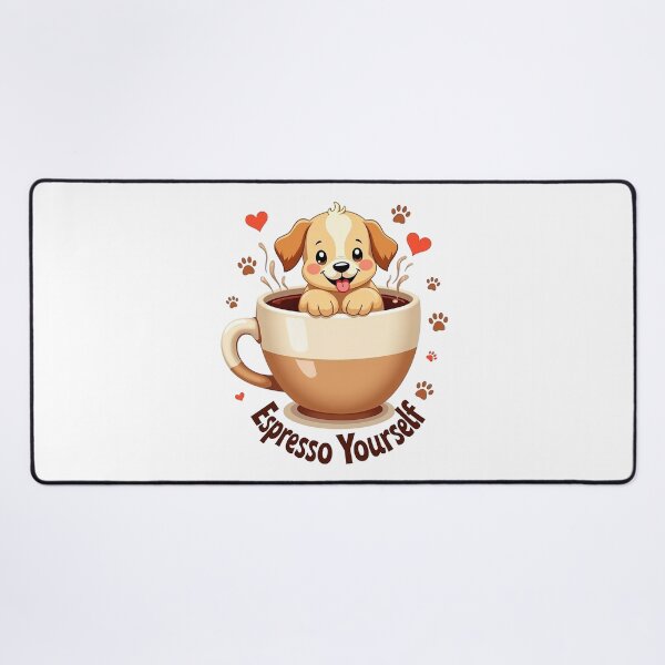 Item preview, funny quotes : espresso yourself, funny dog in the coffee designed and sold by venavar.