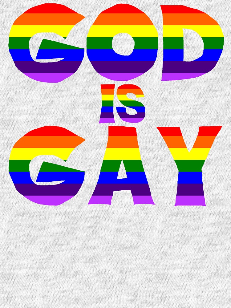 Thumbnail 6 of 6, Tri-blend T-Shirt, God is Gay (Rainbow) designed and sold by cdeitrick.