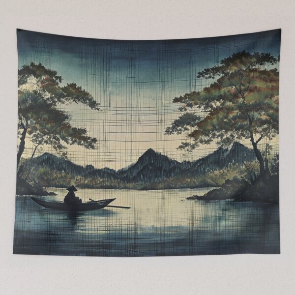 Item preview, Peaceful landscape with lonely boat designed and sold by Sigtrix.