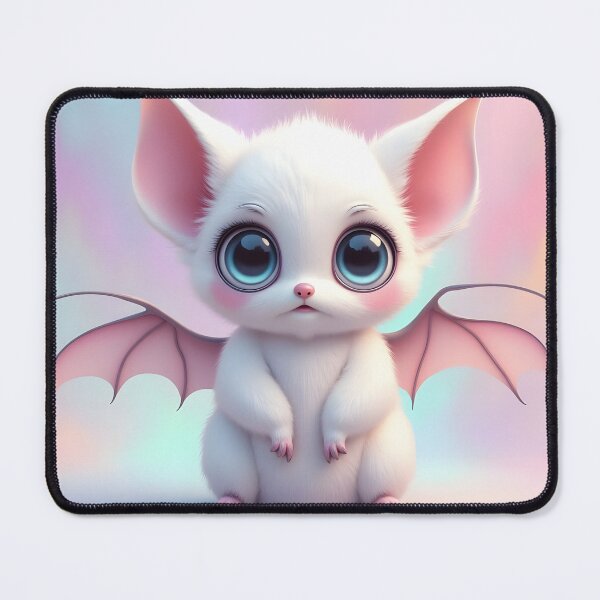 Item preview, Winter White Chibi Bat designed and sold by MedusaFrost Creations.