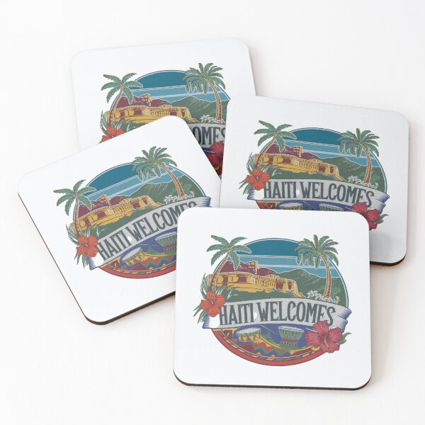 Item preview, Haiti Welcomes Flag Map Port-au-Prince, Cap-Haïtien designed and sold by AnimalsDH305.