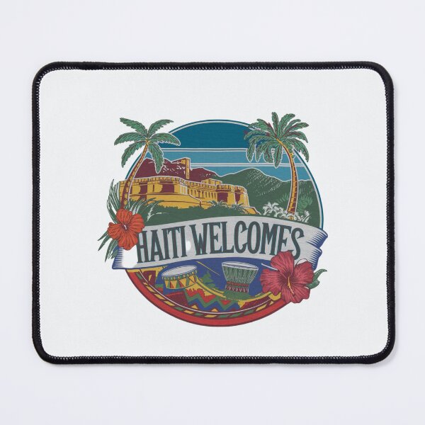 Item preview, Haiti Welcomes Flag Map Port-au-Prince, Cap-Haïtien designed and sold by AnimalsDH305.