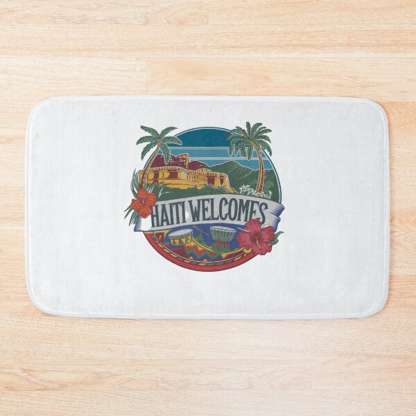 Item preview, Haiti Welcomes Flag Map Port-au-Prince, Cap-Haïtien designed and sold by AnimalsDH305.