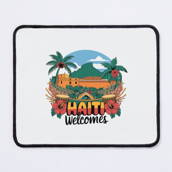 Item preview, Haiti Welcomes Flag Map Port-au-Prince, Cap-Haïtien designed and sold by AnimalsDH305.