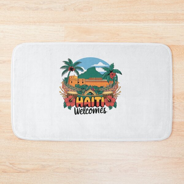 Item preview, Haiti Welcomes Flag Map Port-au-Prince, Cap-Haïtien designed and sold by AnimalsDH305.