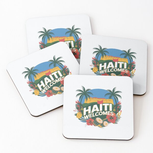 Item preview, Haiti Welcomes Flag Map Port-au-Prince, Cap-Haïtien designed and sold by AnimalsDH305.