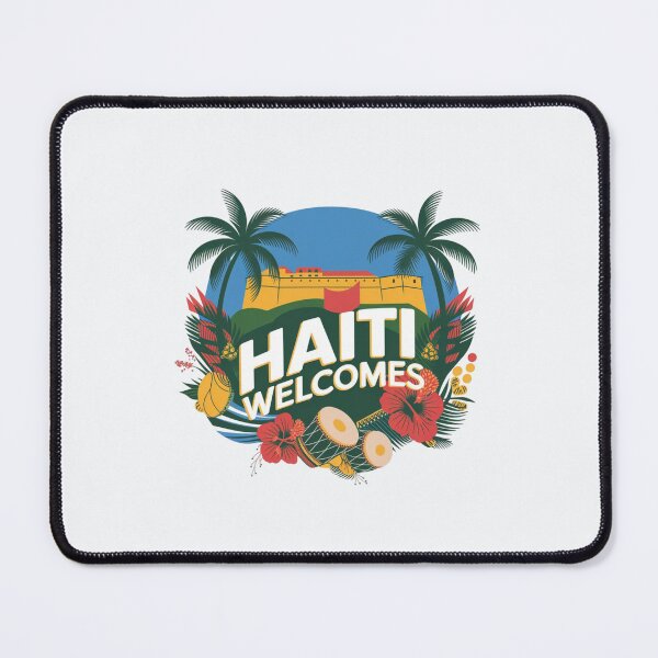 Item preview, Haiti Welcomes Flag Map Port-au-Prince, Cap-Haïtien designed and sold by AnimalsDH305.
