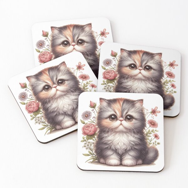 Item preview, adorable persian kitten with flowers designed and sold by nicnacc.