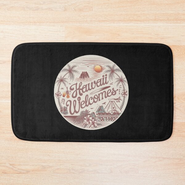 Item preview, Hawaii Welcomes Flag Map Honolulu, Waikiki, Mauna Kea designed and sold by AnimalsDH305.