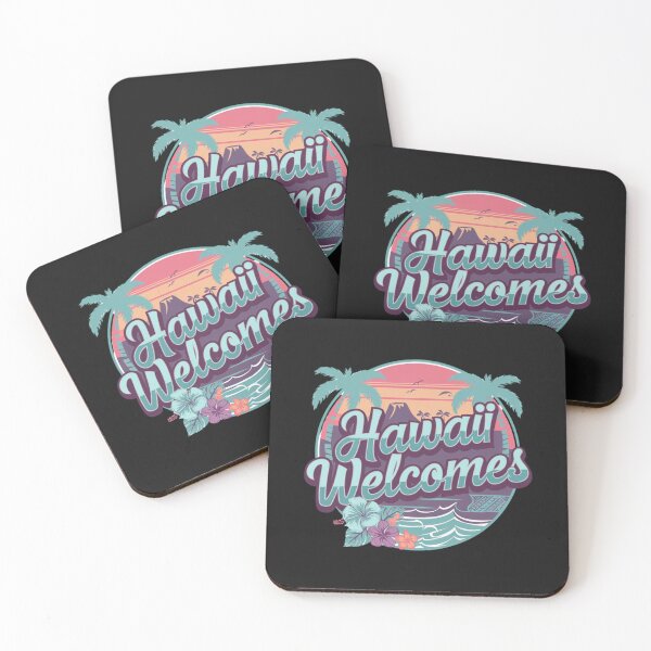 Item preview, Hawaii Welcomes Flag Map Honolulu, Waikiki, Mauna Kea designed and sold by AnimalsDH305.