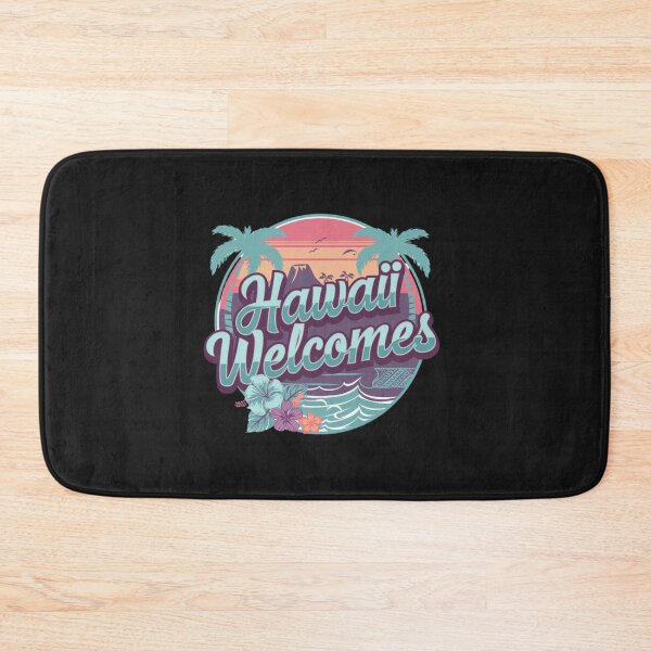 Item preview, Hawaii Welcomes Flag Map Honolulu, Waikiki, Mauna Kea designed and sold by AnimalsDH305.