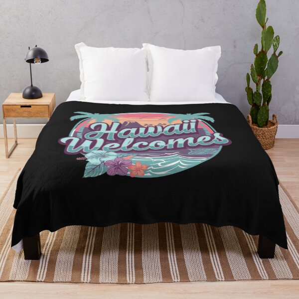 Item preview, Hawaii Welcomes Flag Map Honolulu, Waikiki, Mauna Kea designed and sold by AnimalsDH305.