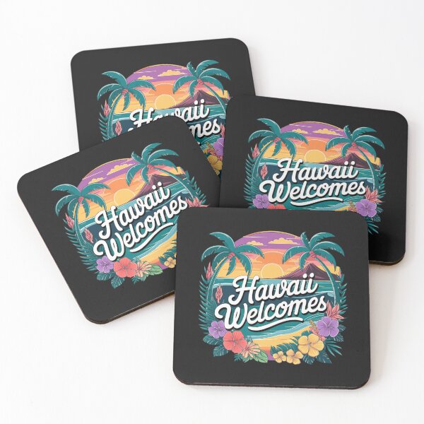 Item preview, Hawaii Welcomes Flag Map Honolulu, Waikiki, Mauna Kea designed and sold by AnimalsDH305.