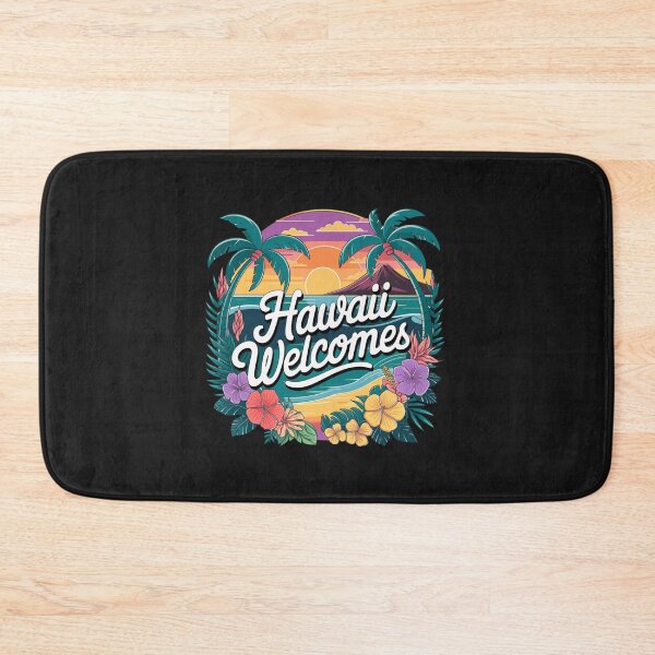 Item preview, Hawaii Welcomes Flag Map Honolulu, Waikiki, Mauna Kea designed and sold by AnimalsDH305.