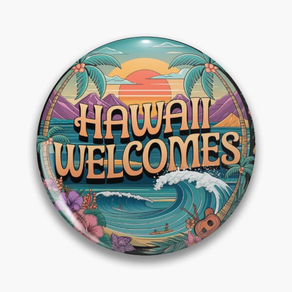 Item preview, Hawaii Welcomes Flag Map Honolulu, Waikiki, Mauna Kea designed and sold by AnimalsDH305.
