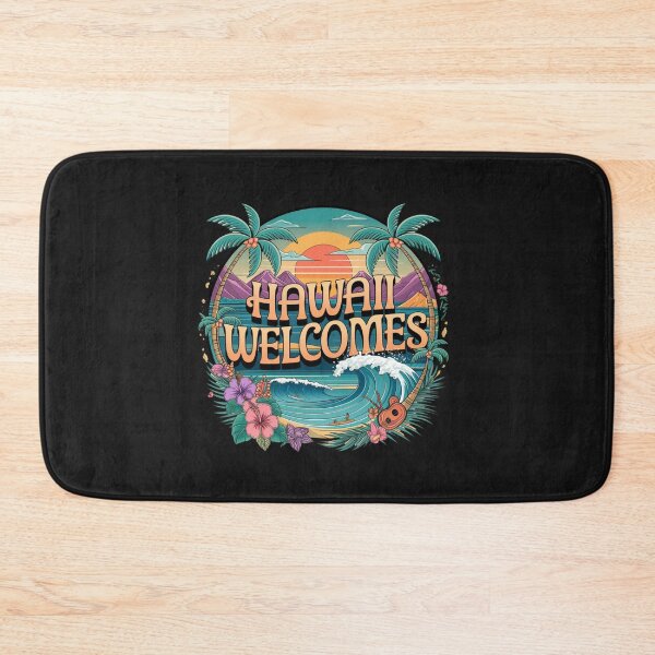 Item preview, Hawaii Welcomes Flag Map Honolulu, Waikiki, Mauna Kea designed and sold by AnimalsDH305.