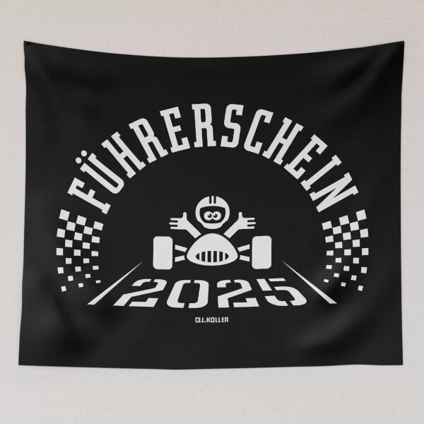 Item preview, Driving license 2025 (beginner driver / finish line / white) designed and sold by Roderix.