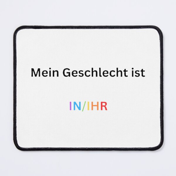 Item preview, My Gender is IN/HER – Funny LGBTQ+ Design with Rainbow Colors designed and sold by Pinfinest.