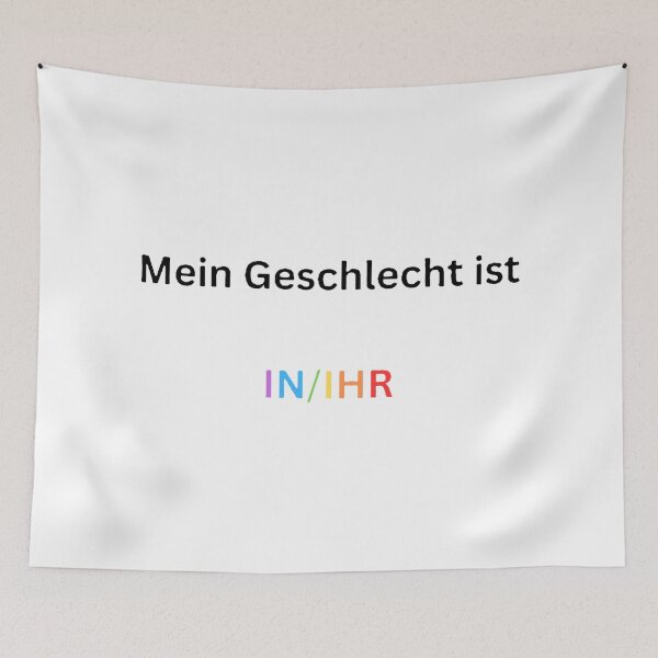 Item preview, My Gender is IN/HER – Funny LGBTQ+ Design with Rainbow Colors designed and sold by Pinfinest.