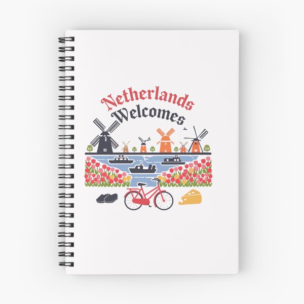 Item preview, Netherlands Welcomes Flag Map Amsterdam, windmills, tulips designed and sold by AnimalsDH305.