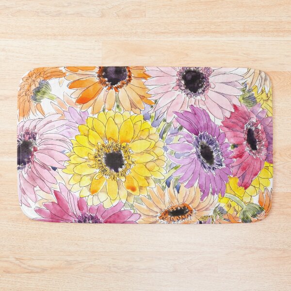 Item preview, hand painted colorful Barberton Daisy Gerbera Watercolor Gerbera daisy  designed and sold by ColorandColor.