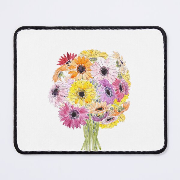 Item preview, hand painted colorful Barberton Daisy Gerbera Watercolor Gerbera daisy  designed and sold by ColorandColor.