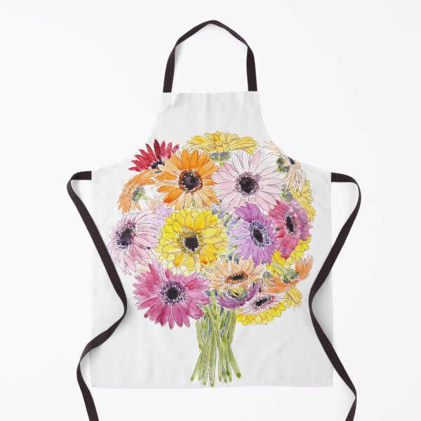 Item preview, hand painted colorful Barberton Daisy Gerbera Watercolor Gerbera daisy designed and sold by ColorandColor.