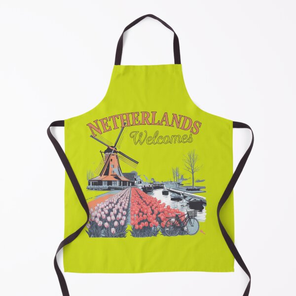 Item preview, Netherlands Welcomes Flag Map Amsterdam, windmills, tulips designed and sold by AnimalsDH305.
