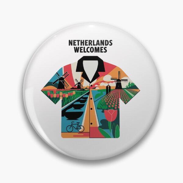 Item preview, Netherlands Welcomes Flag Map Amsterdam, windmills, tulips designed and sold by AnimalsDH305.