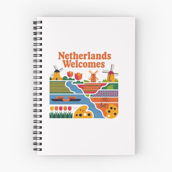 Item preview, Netherlands Welcomes Flag Map Amsterdam, windmills, tulips designed and sold by AnimalsDH305.