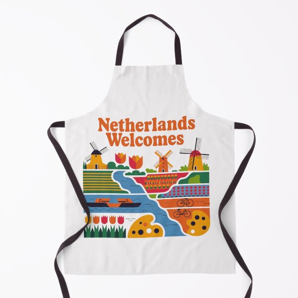 Item preview, Netherlands Welcomes Flag Map Amsterdam, windmills, tulips designed and sold by AnimalsDH305.