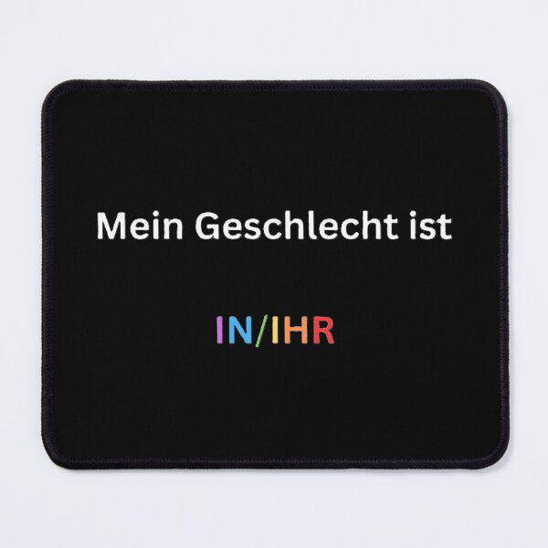 Item preview, My Gender is IN/HER – Funny LGBTQ+ Design with Rainbow Colors (White Font) designed and sold by Pinfinest.
