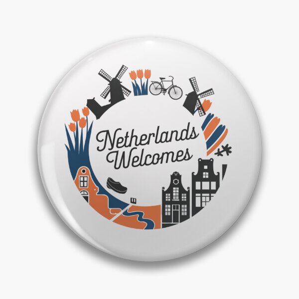 Item preview, Netherlands Welcomes Flag Map Amsterdam, windmills, tulips designed and sold by AnimalsDH305.