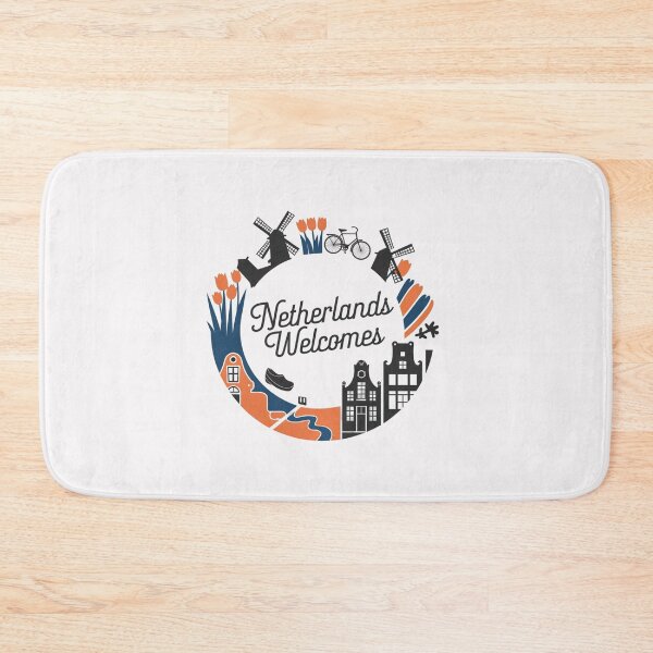 Item preview, Netherlands Welcomes Flag Map Amsterdam, windmills, tulips designed and sold by AnimalsDH305.