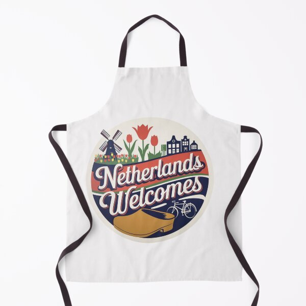 Item preview, Netherlands Welcomes Flag Map Amsterdam, windmills, tulips designed and sold by AnimalsDH305.