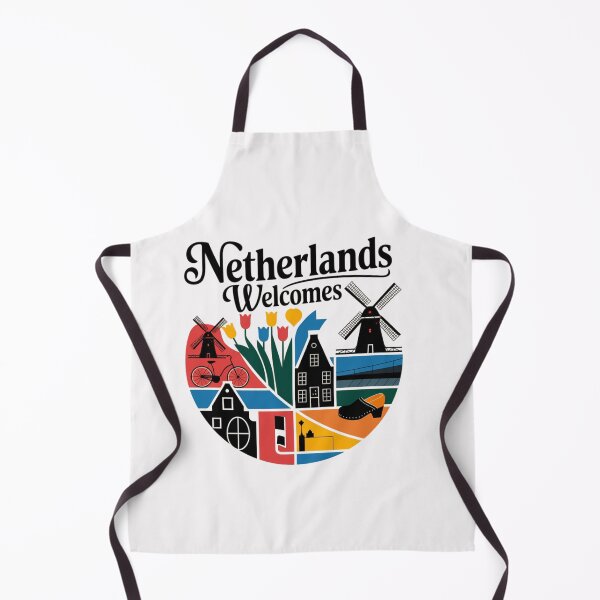 Item preview, Netherlands Welcomes Flag Map Amsterdam, windmills, tulips designed and sold by AnimalsDH305.
