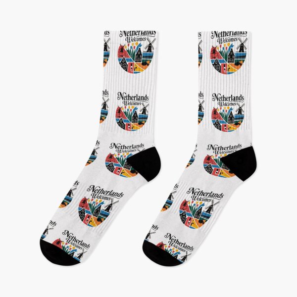 Item preview, Netherlands Welcomes Flag Map Amsterdam, windmills, tulips designed and sold by AnimalsDH305.