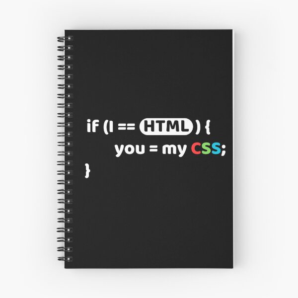 Artikelvorschau, Du bist mein HTML CSS 5 - Dunkle Farbe entworfen und verkauft von Programming Jokes.