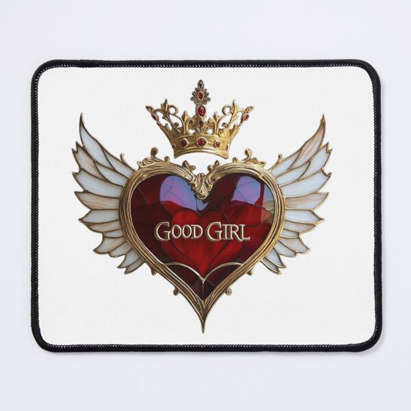 Item preview, "Good Girl" Royal Heart with Crown and Wings Design designed and sold by Ice Diamond Designs.
