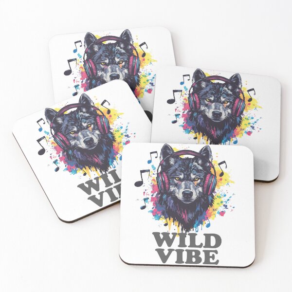 Item preview, Wild Vibe Wolf with Headphones Artistic Design designed and sold by AbderraimArt.