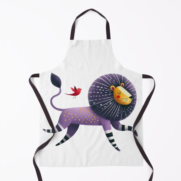 Item preview, A whimsical illustration of purple lion designed and sold by Beyondnote-Art.
