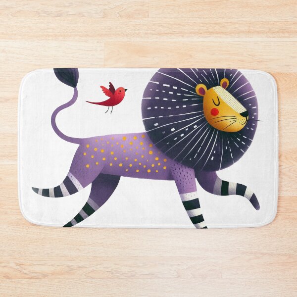 Item preview, A whimsical illustration of purple lion designed and sold by Beyondnote-Art.