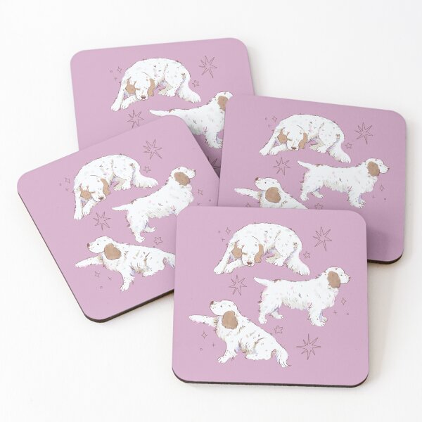 Item preview, Clumber Spaniel Adorable Trio Illustration designed and sold by YaraCuteArt.