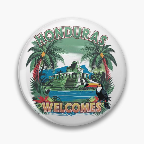 Item preview, Honduras Welcomes Flag Map Tegucigalpa, Copán, Roatán designed and sold by AnimalsDH305.