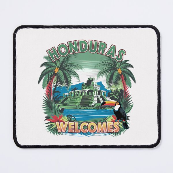 Item preview, Honduras Welcomes Flag Map Tegucigalpa, Copán, Roatán designed and sold by AnimalsDH305.