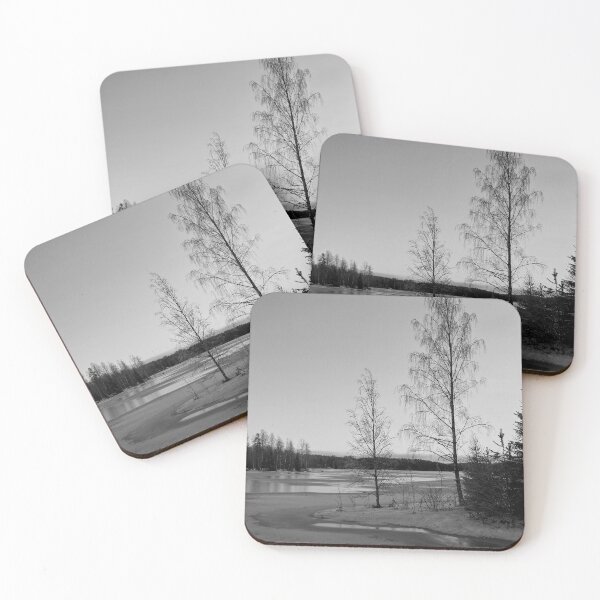 Item preview, Birches by the frozen lake 3 bw designed and sold by Jouko Lehto Photography.
