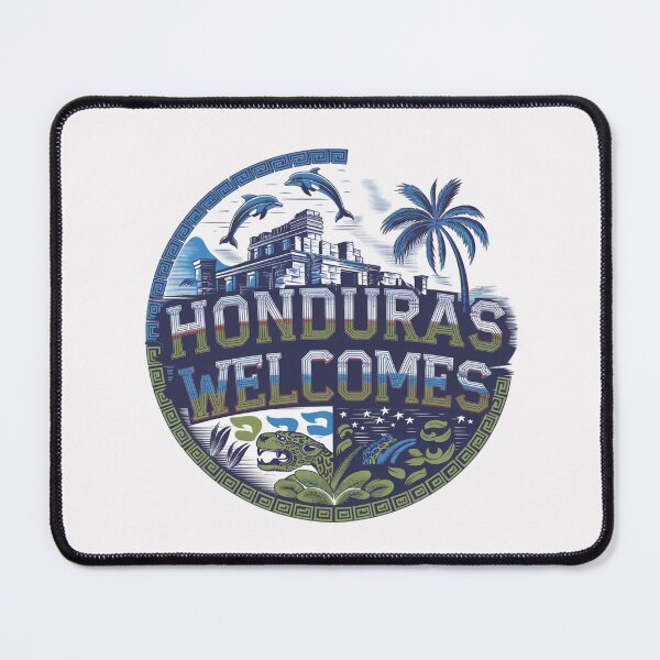 Item preview, Honduras Welcomes Flag Map Tegucigalpa, Copán, Roatán designed and sold by AnimalsDH305.