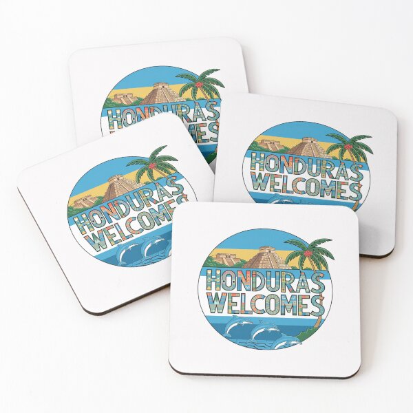 Item preview, Honduras Welcomes Flag Map Tegucigalpa, Copán, Roatán designed and sold by AnimalsDH305.