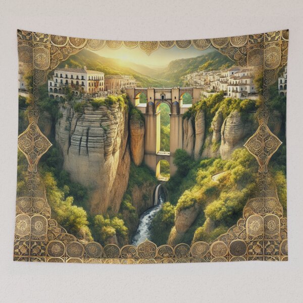 Item preview, Elegancia Dorada: Puente Nuevo de Ronda designed and sold by Meta2Physical.