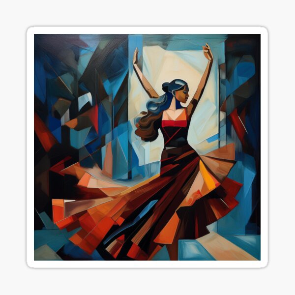 Item preview, Cubist Flamenco Dancer spinning designed and sold by Boxing Kangaroo Retail Company.